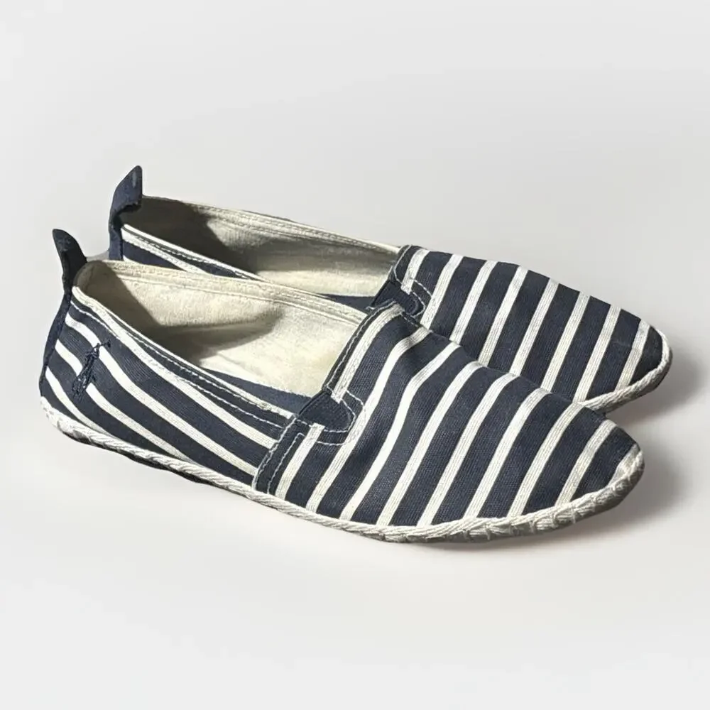 Polo Ralph Lauren Women’s Navy & White Flats Sz 7 - Coastal, Nautical, Preppy